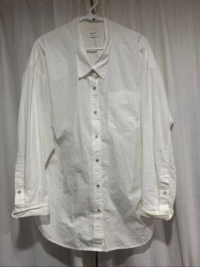 Wilfred Oversized White Button-Down Cotton Shirt